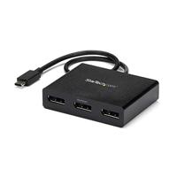 StarTech.com 3-Port USB-C multi-monitor adapter, USB-C naar 3x DisplayPort 1.2 MST Hub, drievoudig 1080p 30Hz DP Laptop Display Extender/Splitter, extra lange integ. Kabel, alleen Windows