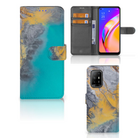 OPPO Reno5 Z | A94 5G Bookcase Marble Blue Gold - thumbnail