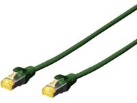 Digitus DK-1644-A-0025/G RJ45 Netwerkkabel, patchkabel CAT 6A S/FTP 0.25 m Groen Halogeenvrij, Verdraaide paren, Snagless, Vlambestendig 1 stuk(s)