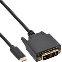 InLine 64132 2m USB C DVI-D zwart - videokabel-adapter (2 m, USB C, DVI-D, 4K Gold)