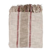 Clayre & Eef Plaid 125x150 cm Beige Bruin Katoen Strepen Deken