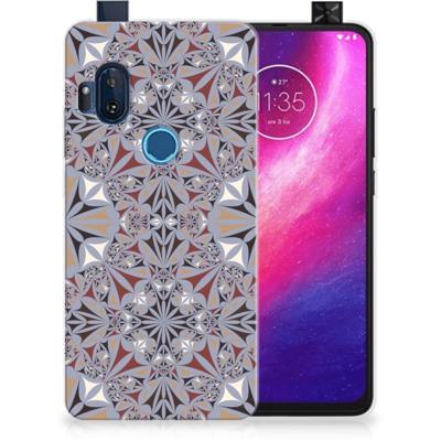 Motorola One Hyper TPU Siliconen Hoesje Flower Tiles