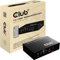 club3D HDMI Switchbox HDMI-switch 3 poorten Met afstandsbediening 7680 x 4320 Pixel - thumbnail