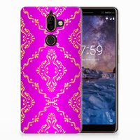 Siliconen Hoesje Nokia 7 Plus Barok Roze - thumbnail