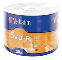 Verbatim DVD-R 16x, DataLife, Matt Silver 4,7 GB, 50 stuks, onbewerkte dvd's beschrijfbaar, 16-voudige brandsnelheid en hardcoat, krasbescherming, dvd-R blanco, blanco dvd