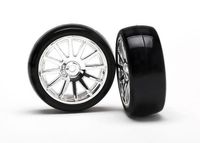 Tires & wheels, assembled, glued (12-spoke chrome wheels, slick tires) (2) - thumbnail