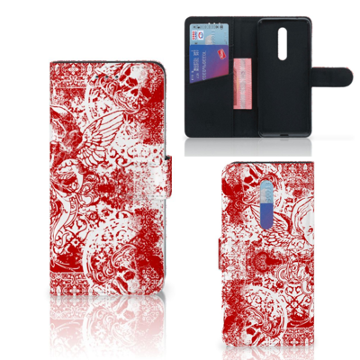 Telefoonhoesje met Naam Xiaomi Mi 9T Pro Angel Skull Rood