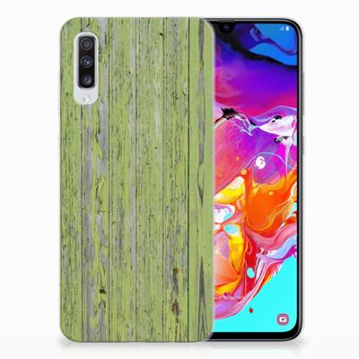 Samsung Galaxy A70 Bumper Hoesje Green Wood Samsung Galaxy A70 Bumper Hoesje Green Wood