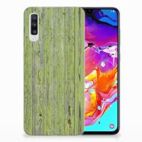 Samsung Galaxy A70 Bumper Hoesje Green Wood
