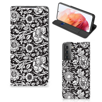 Samsung Galaxy S21 Smart Cover Black Flowers