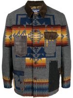 Junya Watanabe MAN veste boutonnée à motif en jacquard - Gris - thumbnail