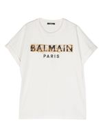 Balmain Kids t-shirt en coton à logo imprimé - Blanc