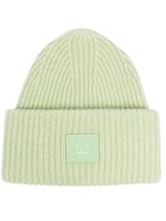 Acne Studios bonnet nervuré à patch Face - Vert