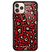 iPhone 11 Pro glazen hardcase - Luipaard rood