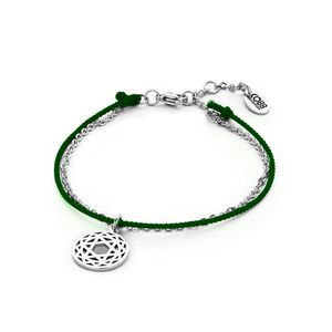 CO88 Collection Chakra 8CB 90204 Stalen Armband met Hanger - Heart Chakra Ø 15 mm - Lengte 18 + 3 cm - Groen