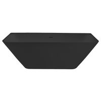 Semi-Vrijstaand Ligbad Best Design Borgh 180x85x55 cm Solid Surface Mat Zwart - thumbnail