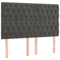vidaXL Hoofdborden 4 st 72x7x78/88 cm fluweel donkergrijs, hoofdeinde, houten hoofdeinde, bedonderdeel, houten hoofdbord, slaapkamermeubel