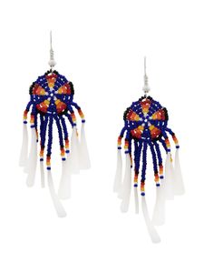 Jessie Western boucles d'oreilles pendantes à perles de verre - Bleu