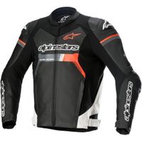 ALPINESTARS GP Force Jacket, Leren motorjas, Zwart-Wit-Rood Fluo - thumbnail