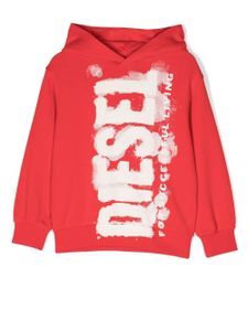 Diesel Kids hoodie en coton à logo imprimé - Rouge