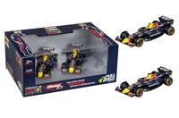 Pull & Speed 15813025 F1 Red Bull Double Action - Set van 2 F1 auto's met achterwielaandrijving met Verstappen & Perez, Formule 1 Red Bull, schaal 1:43, vanaf 3 jaar