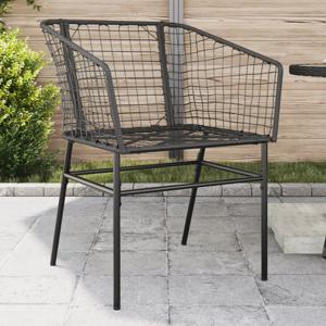 Tuinstoelen 2 st poly rattan zwart