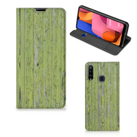 Samsung Galaxy A20s Book Wallet Case Green Wood - thumbnail