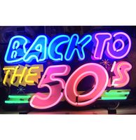 Back To The Fifties Neon Met Achterplaat 70 x 42 cm - thumbnail