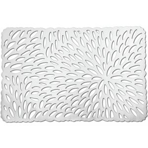 1x Rechthoekige onderleggers/placemats voor borden zilver 29 x 44 cm   -