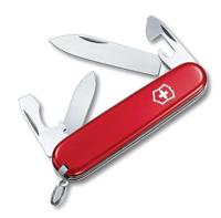 Victorinox Taschenmesser Recruit (10 Funktionen, Klinge, Dosenöffner, Zahnstocher, Schraubendreher) rot