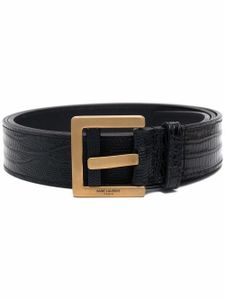 Saint Laurent ceinture à logo gravé - Noir