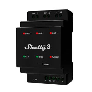 Shelly Pro 3 Schakelactor WiFi, Bluetooth