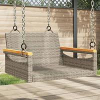 Schommelbank 63x62x40 cm poly rattan grijs - thumbnail