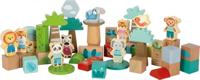 small foot Bouwblokken 'Jungle Friends', FSC® 100% gecertificeerd hout, dierenmotieven, 50 stuks, voor kinderen vanaf 1 jaar, 12768