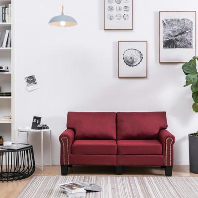 vidaXL Tweezitsbank stof wijnrood vidaXL Tweezitsbank stof wijnrood