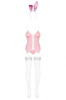 Obsessive Bunny Lingerieset Roze, Wit Elastaan, Nylon, Polyester - thumbnail