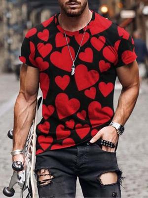 Love Graphic Short Sleeve Casual Round Neck Tee