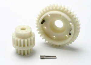 Gear set, 2-speed wide ratio (2nd speed gear 38t, 13t-18t input gears, hardware)