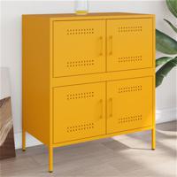 Dressoir 68x39x79 cm staal mosterdgeel - thumbnail