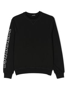 DSQUARED2 KIDS sweat en coton à logo imprimé - Noir