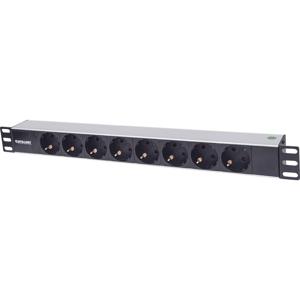 Intellinet 714037 19 inch Stekkerdoos voor patchkast 1.5 HE Geaarde contactdoos Zwart