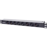 Intellinet 714037 19 inch Stekkerdoos voor patchkast 1.5 HE Geaarde contactdoos Zwart