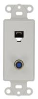 Leviton 40659-W Decora Insert, 6P4C + F-connector, schroefklemmen, wit