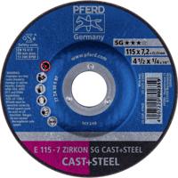 PFERD 62211747 E 115-7 ZIRKON SG CAST+STEEL Afbraamschijf gebogen Diameter 115 mm Boordiameter 22.23 mm Grijs/grauw sferoïdisch gietijzer, Staal, Gegoten staal - thumbnail