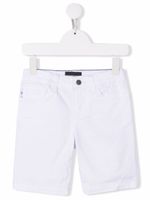 Emporio Armani Kids short en jean à plaque logo - Blanc