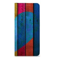 OPPO Reno8 Book Wallet Case Wood Heart - Cadeau voor je Vriend - thumbnail