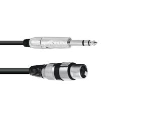 Omnitronic 30225182 XLR Adapterkabel [1x XLR-bus 3-polig - 1x Jackplug male 6,3 mm (stereo)] 2.00 m Zwart