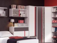 Kast PHILOPY 1 deur 2 lades wit/grafiet