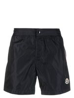 Moncler short de bain à patch logo - Bleu