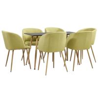 vidaXL 7-delige Eethoek stof groen